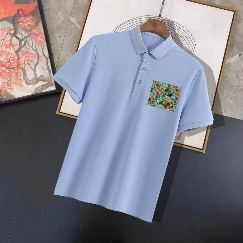 Wholesale Cheap B urberry Short Sleeve Lapel Replica T Shirts for Sale