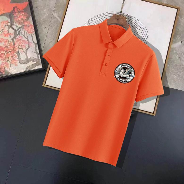 Wholesale Cheap B urberry Short Sleeve Lapel Replica T Shirts for Sale