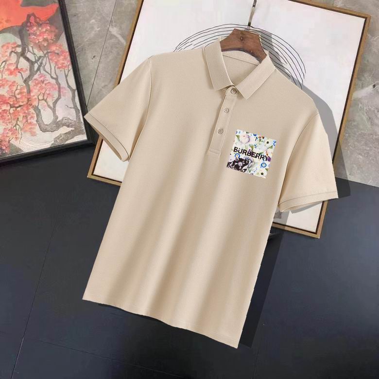 Wholesale Cheap B urberry Short Sleeve Lapel Replica T Shirts for Sale