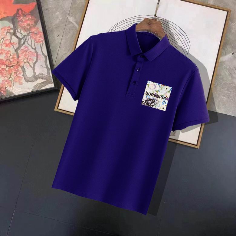 Wholesale Cheap B urberry Short Sleeve Lapel Replica T Shirts for Sale