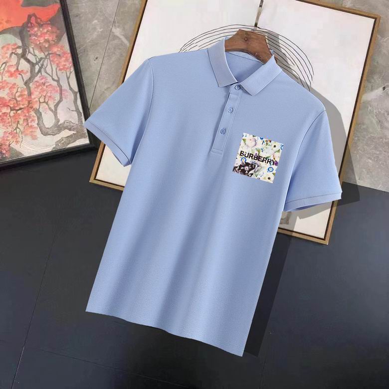Wholesale Cheap B urberry Short Sleeve Lapel Replica T Shirts for Sale
