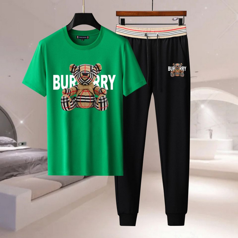 Wholesale Cheap B urberry Short Sleeve Replica Tracksuits for Sale