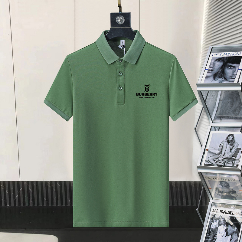 Wholesale Cheap B urberry Short Sleeve Lapel Replica T Shirts for Sale