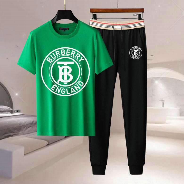 Wholesale Cheap B urberry Short Sleeve Tracksuits for Sale