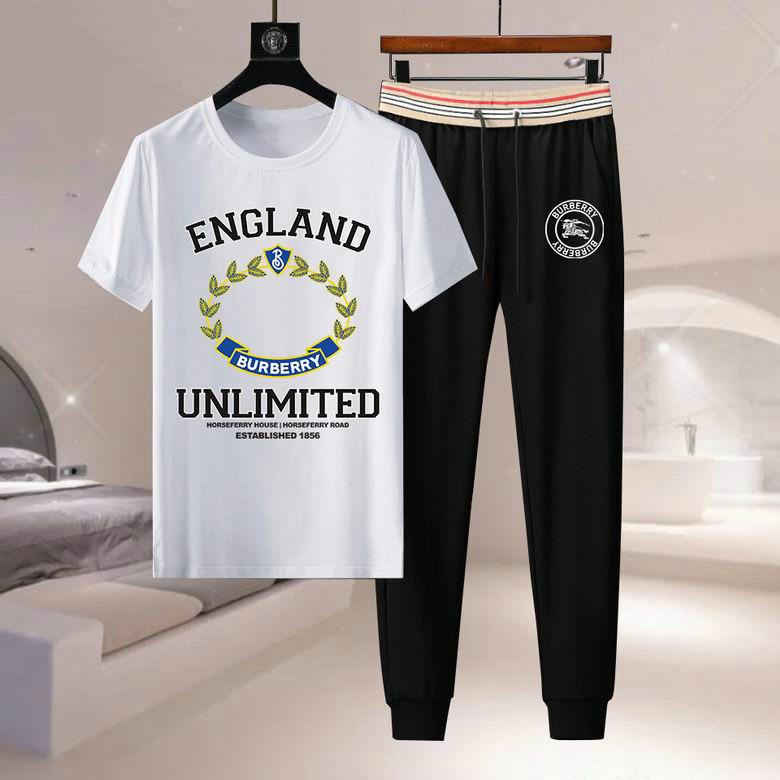Wholesale Cheap B urberry Short Sleeve Tracksuits for Sale