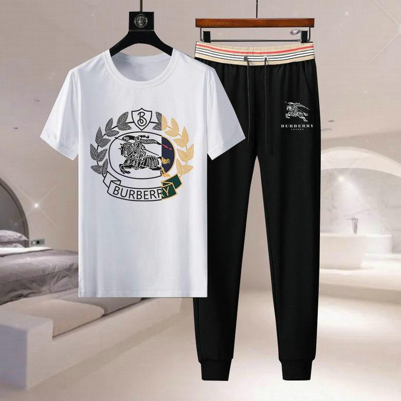 Wholesale Cheap B urberry Short Sleeve Tracksuits for Sale