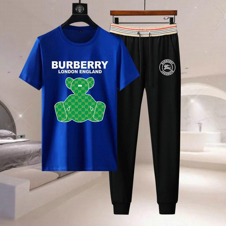Wholesale Cheap B urberry Short Sleeve Tracksuits for Sale