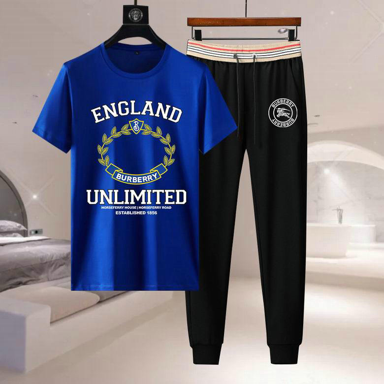 Wholesale Cheap B urberry Short Sleeve Tracksuits for Sale