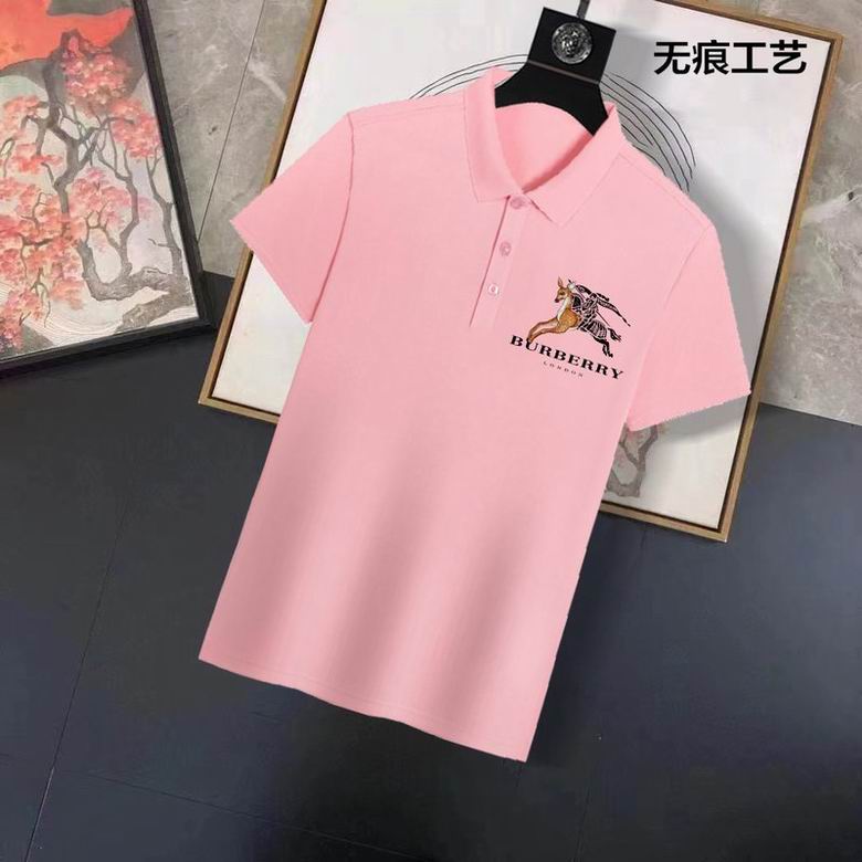 Wholesale Cheap B urberry Short Sleeve Lapel Replica T Shirts for Sale