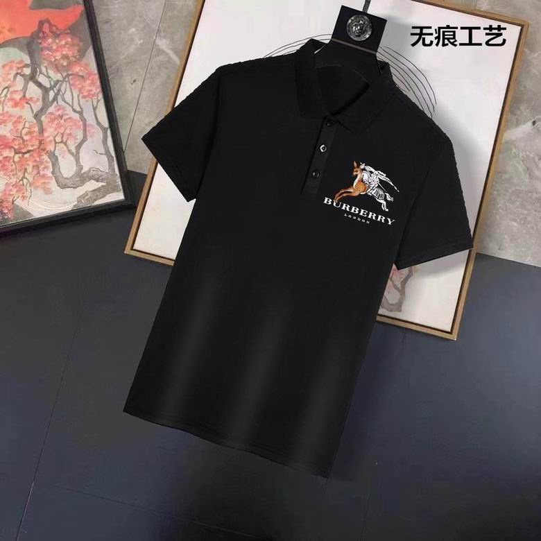 Wholesale Cheap B urberry Short Sleeve Lapel Replica T Shirts for Sale