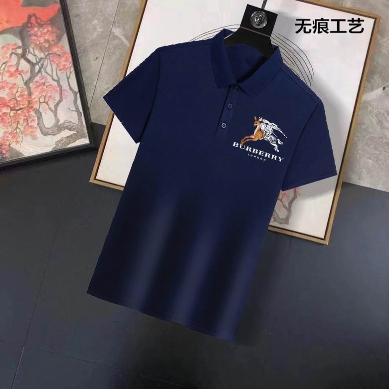 Wholesale Cheap B urberry Short Sleeve Lapel Replica T Shirts for Sale