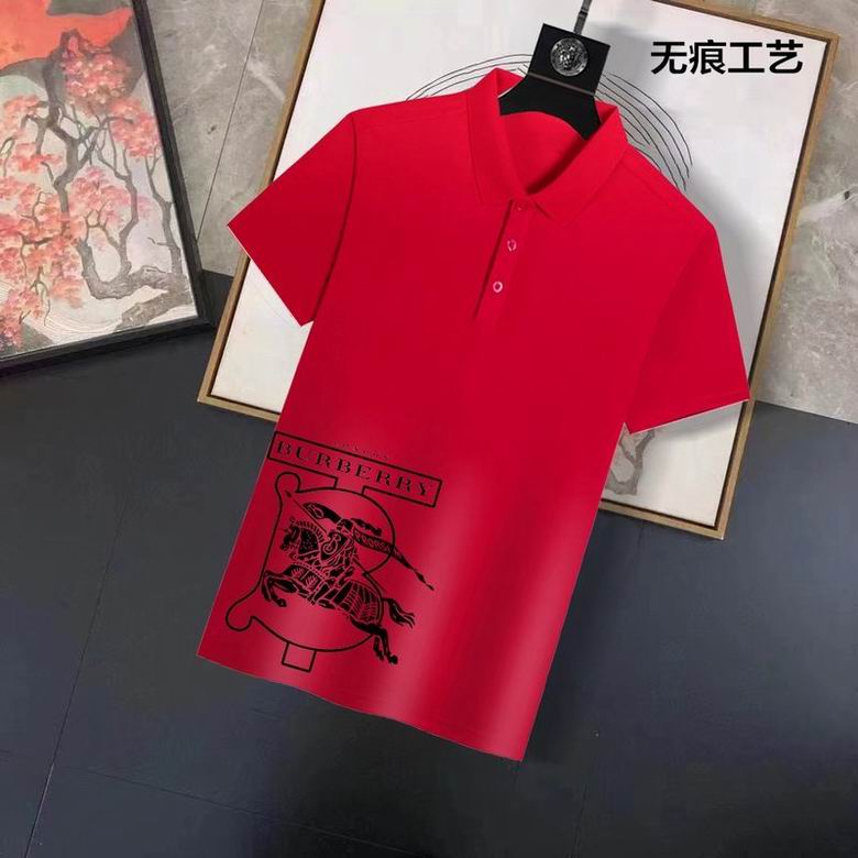 Wholesale Cheap B urberry Short Sleeve Lapel Replica T Shirts for Sale
