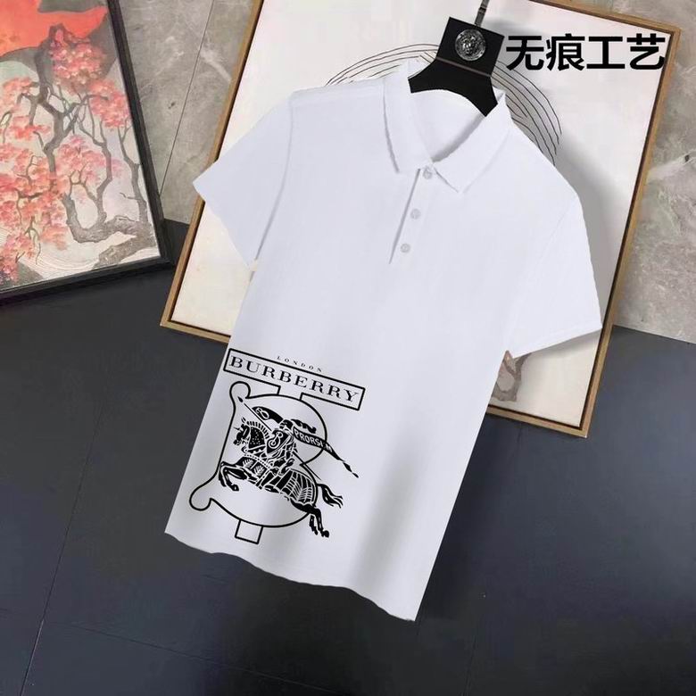 Wholesale Cheap B urberry Short Sleeve Lapel Replica T Shirts for Sale