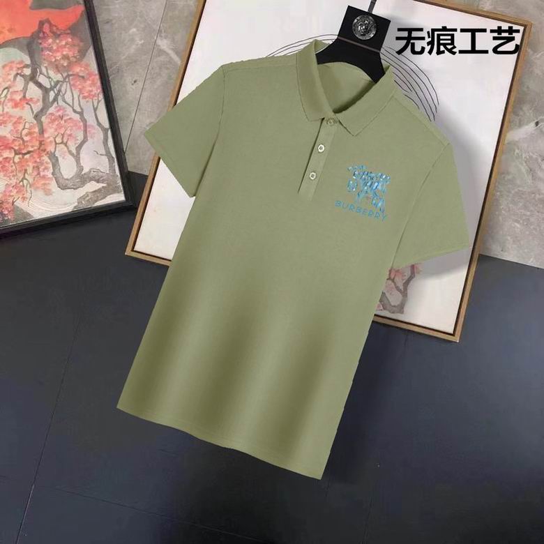 Wholesale Cheap B urberry Short Sleeve Lapel Replica T Shirts for Sale
