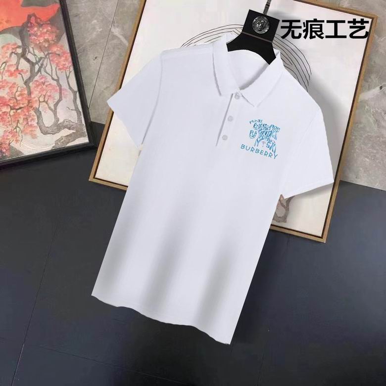 Wholesale Cheap B urberry Short Sleeve Lapel Replica T Shirts for Sale