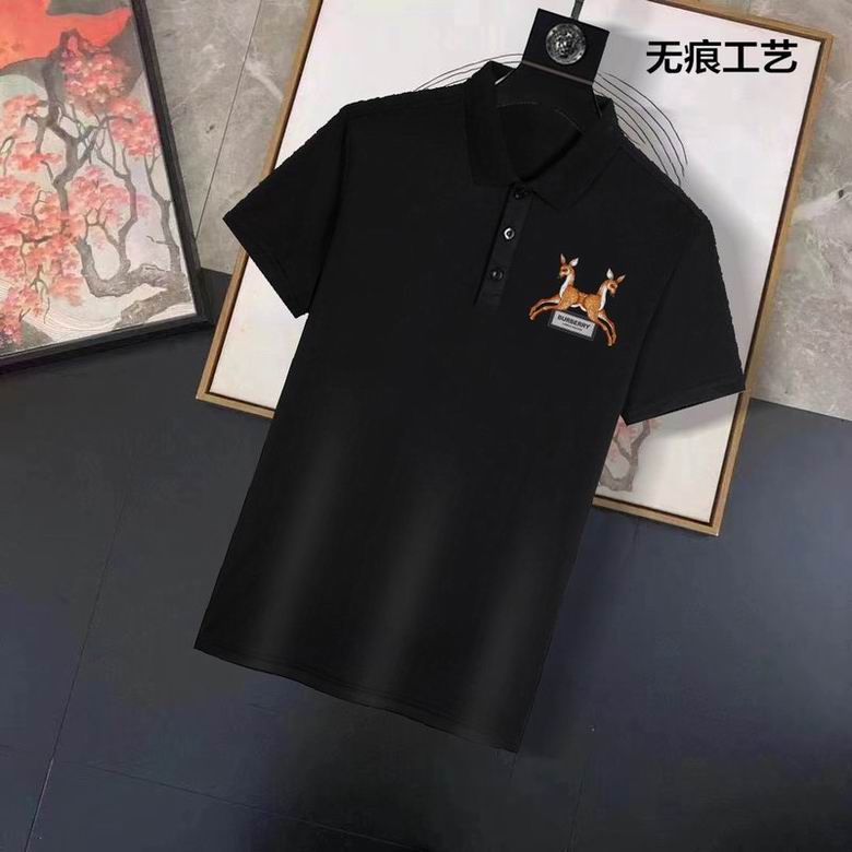Wholesale Cheap B urberry Short Sleeve Lapel Replica T Shirts for Sale