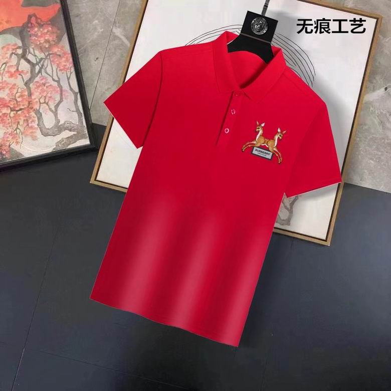 Wholesale Cheap B urberry Short Sleeve Lapel Replica T Shirts for Sale