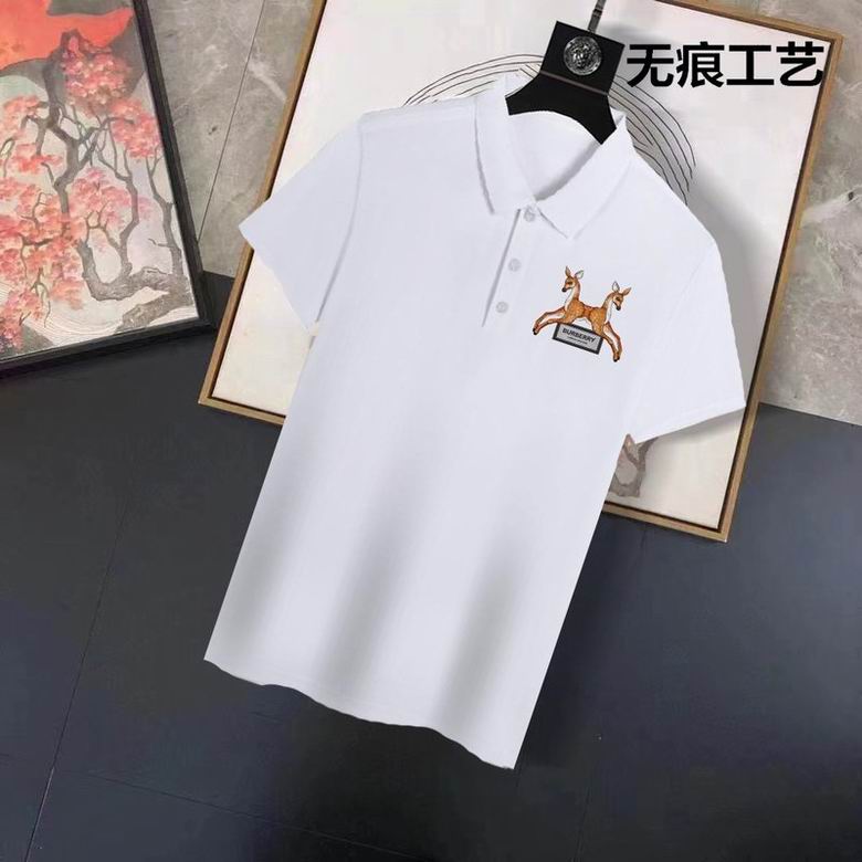 Wholesale Cheap B urberry Short Sleeve Lapel Replica T Shirts for Sale