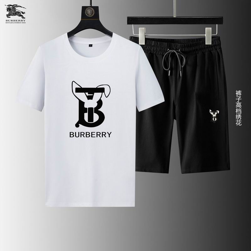 Wholesale Cheap B urberry Short Sleeve Replica Tracksuits for Sale