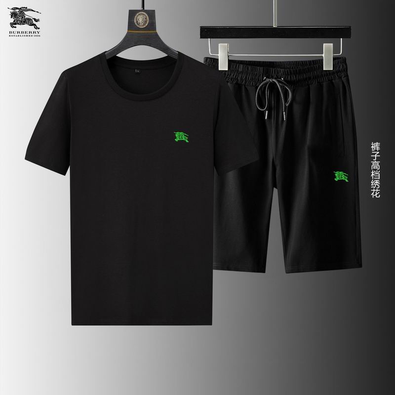 Wholesale Cheap B urberry Short Sleeve Replica Tracksuits for Sale