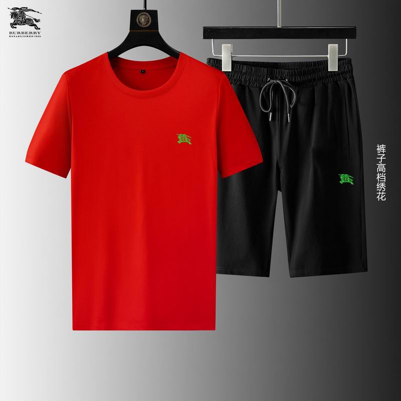 Wholesale Cheap B urberry Short Sleeve Replica Tracksuits for Sale