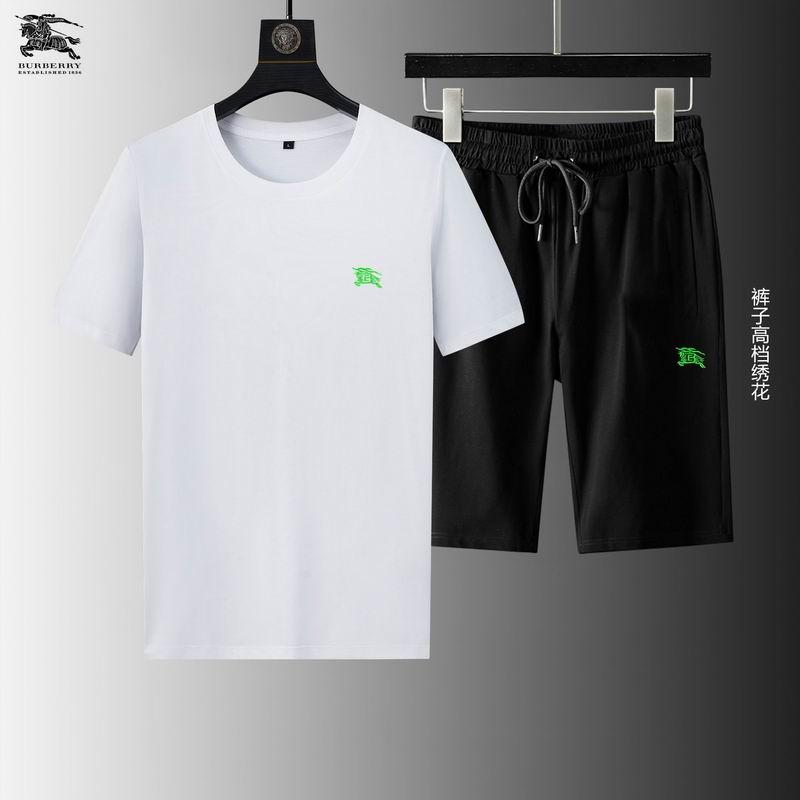Wholesale Cheap B urberry Short Sleeve Replica Tracksuits for Sale