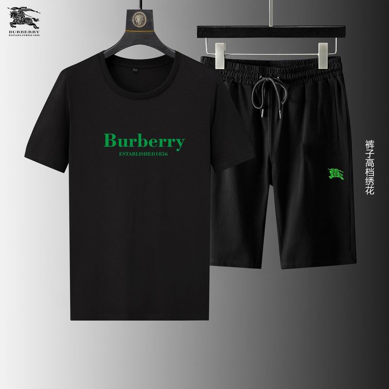 Wholesale Cheap B urberry Short Sleeve Replica Tracksuits for Sale