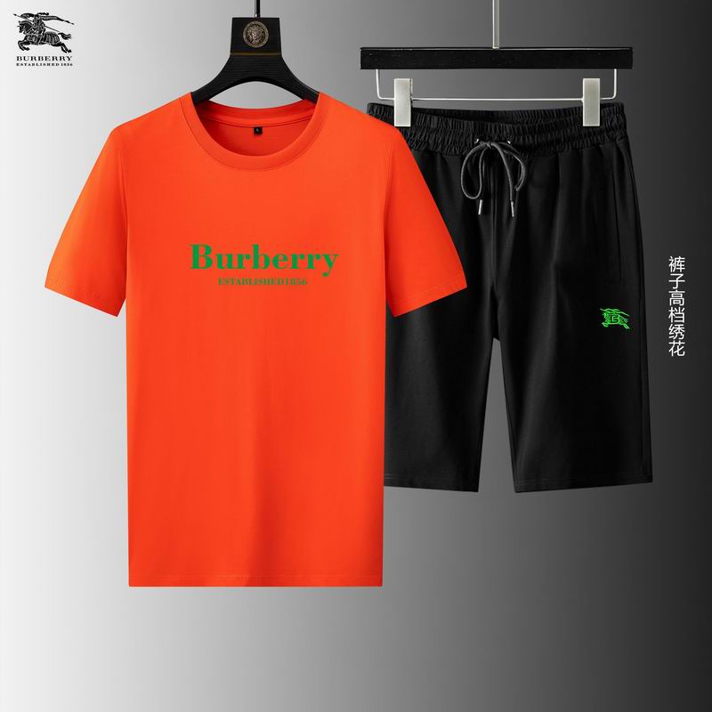 Wholesale Cheap B urberry Short Sleeve Replica Tracksuits for Sale