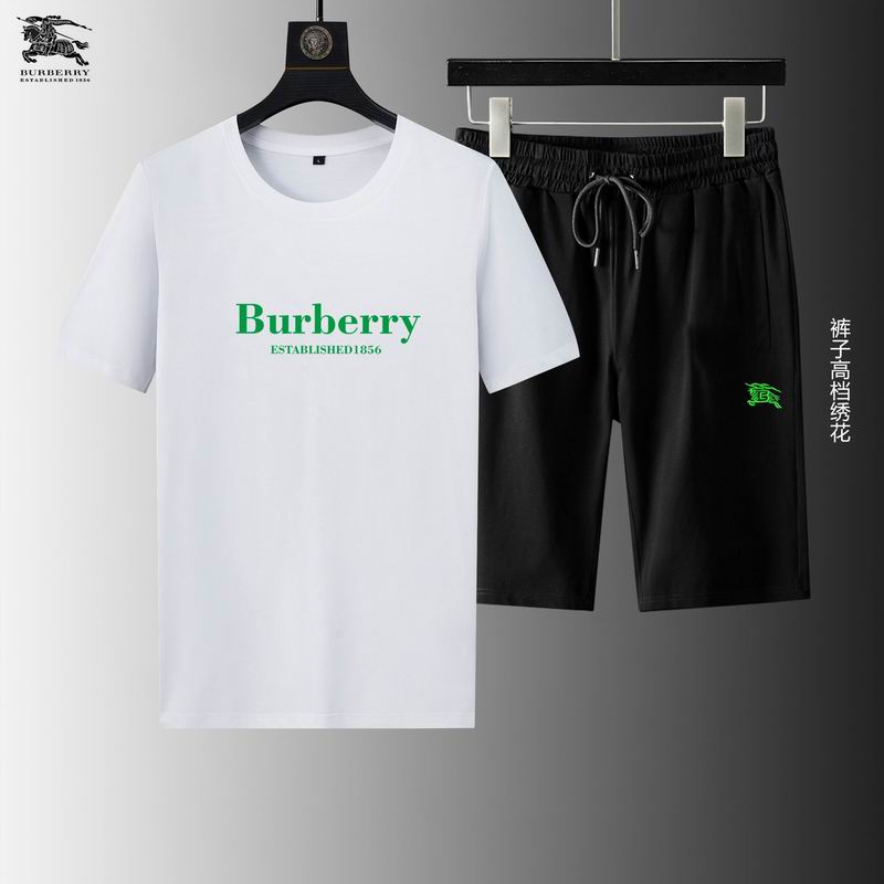 Wholesale Cheap B urberry Short Sleeve Replica Tracksuits for Sale