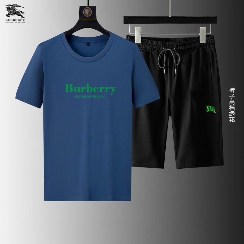 Wholesale Cheap B urberry Short Sleeve Replica Tracksuits for Sale