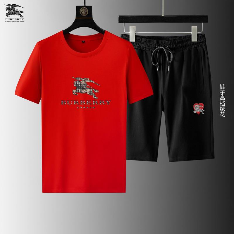 Wholesale Cheap B urberry Short Sleeve Replica Tracksuits for Sale