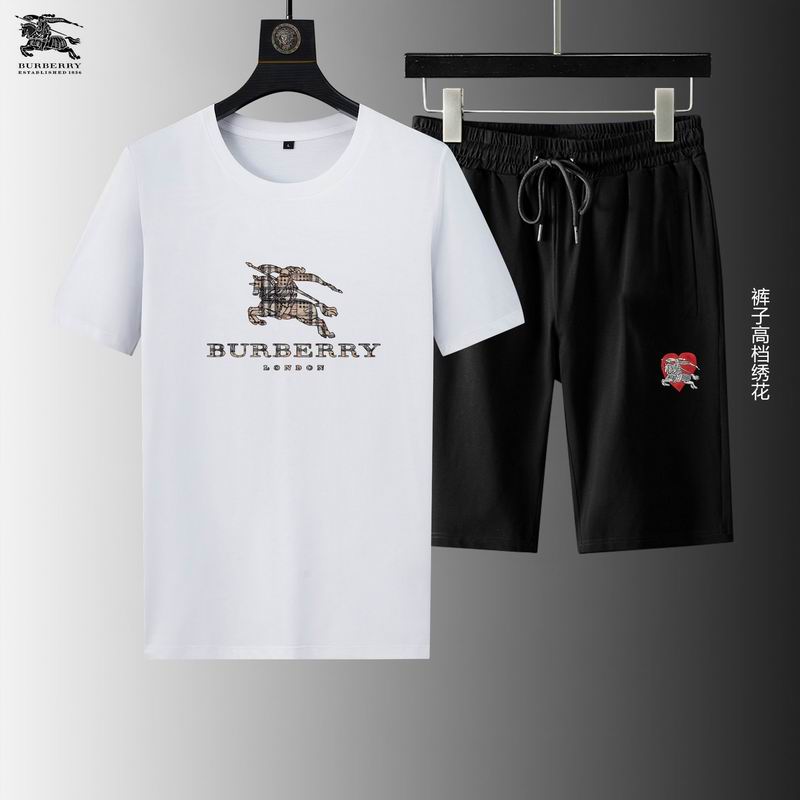 Wholesale Cheap B urberry Short Sleeve Replica Tracksuits for Sale