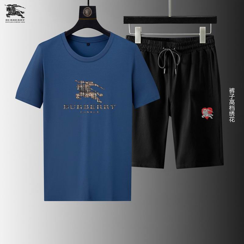 Wholesale Cheap B urberry Short Sleeve Replica Tracksuits for Sale