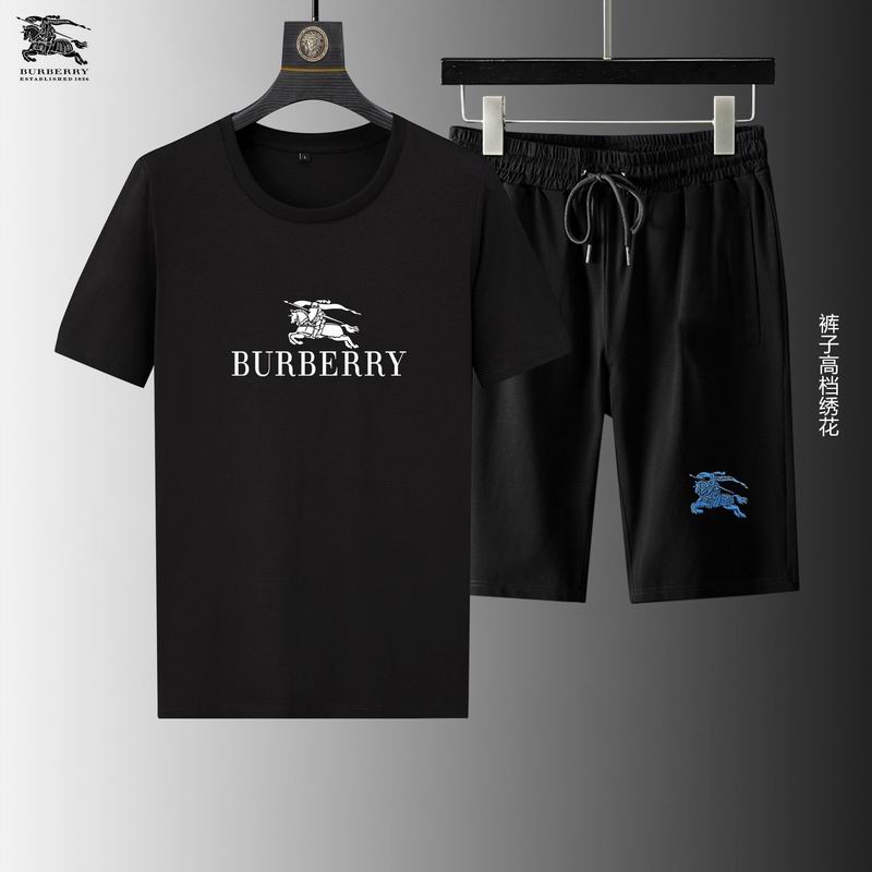 Wholesale Cheap B urberry Short Sleeve Replica Tracksuits for Sale