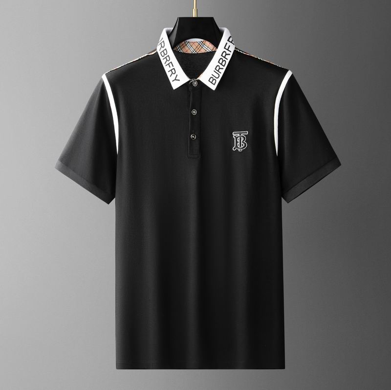 Wholesale Cheap B urberry Short Sleeve Lapel Replica T Shirts for Sale