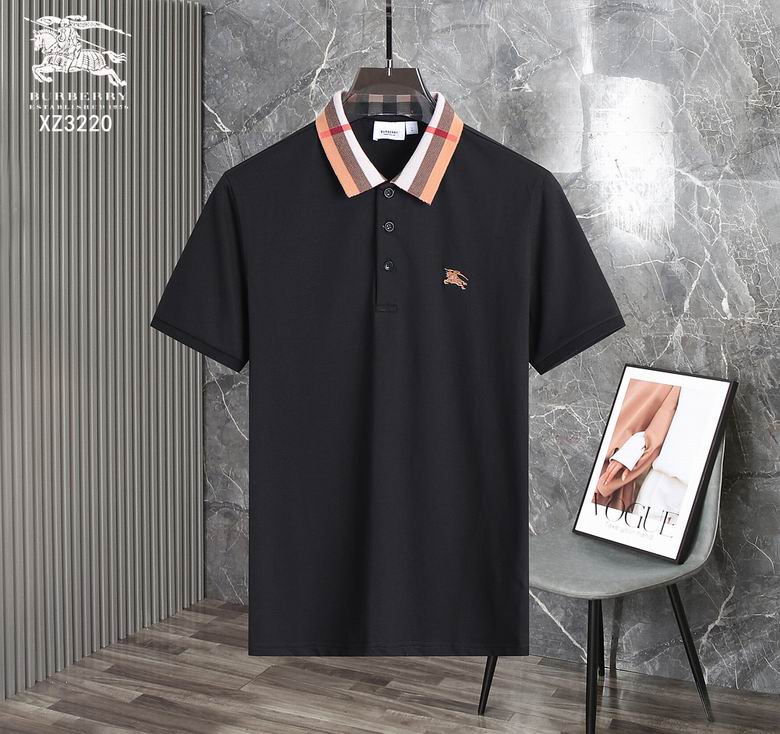Wholesale Cheap B urberry Short Sleeve Lapel Replica T Shirts for Sale