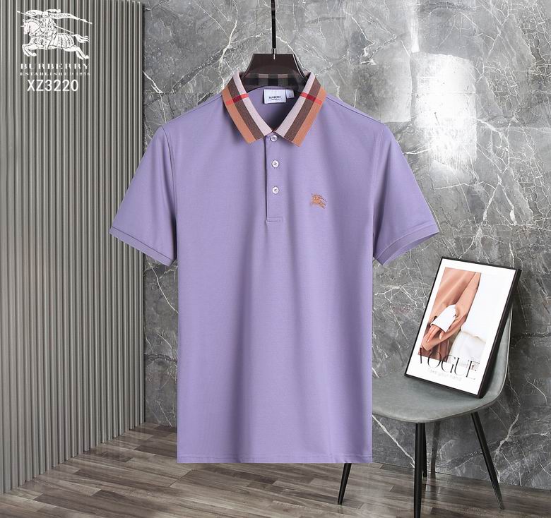 Wholesale Cheap B urberry Short Sleeve Lapel Replica T Shirts for Sale