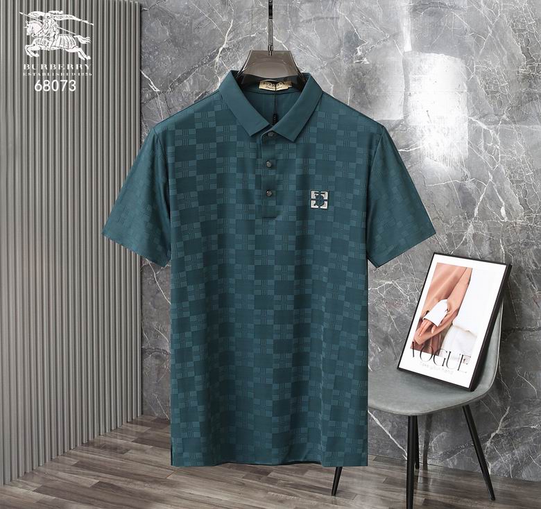 Wholesale Cheap B urberry Short Sleeve Lapel Replica T Shirts for Sale