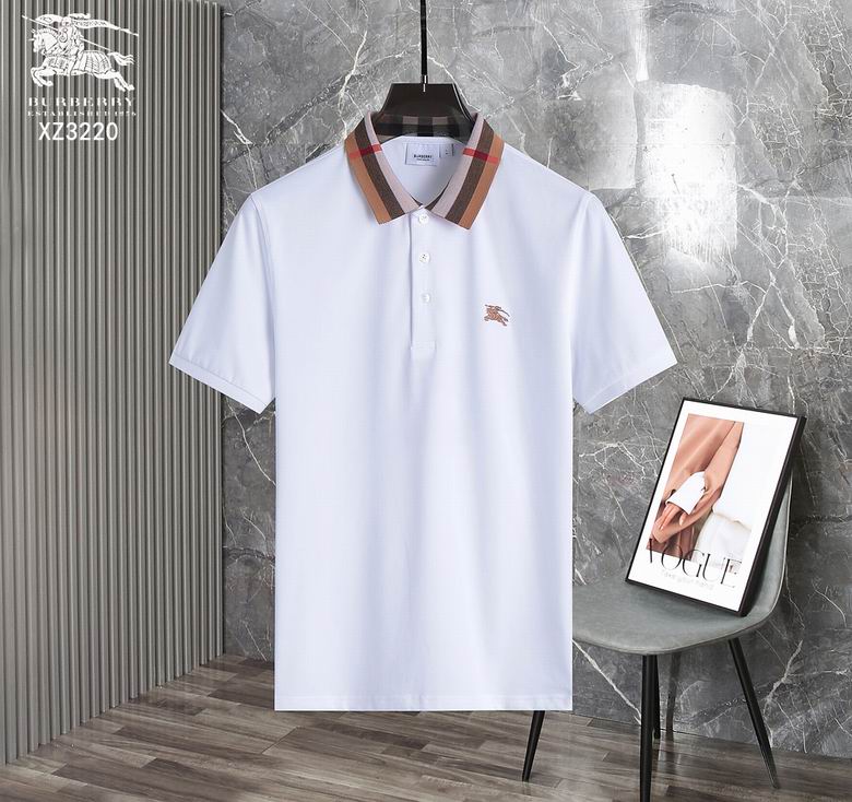 Wholesale Cheap B urberry Short Sleeve Lapel Replica T Shirts for Sale