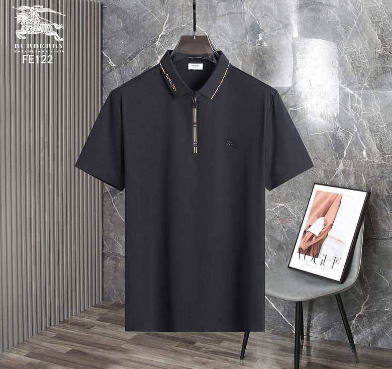 Wholesale Cheap B urberry Short Sleeve Lapel Replica T Shirts for Sale