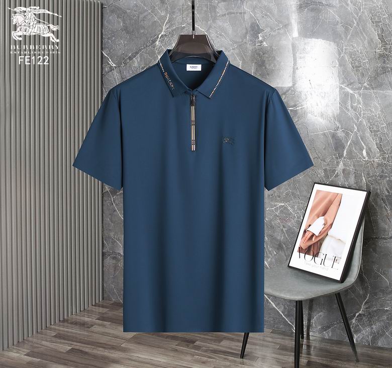 Wholesale Cheap B urberry Short Sleeve Lapel Replica T Shirts for Sale