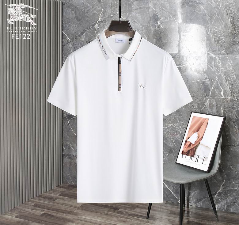 Wholesale Cheap B urberry Short Sleeve Lapel Replica T Shirts for Sale