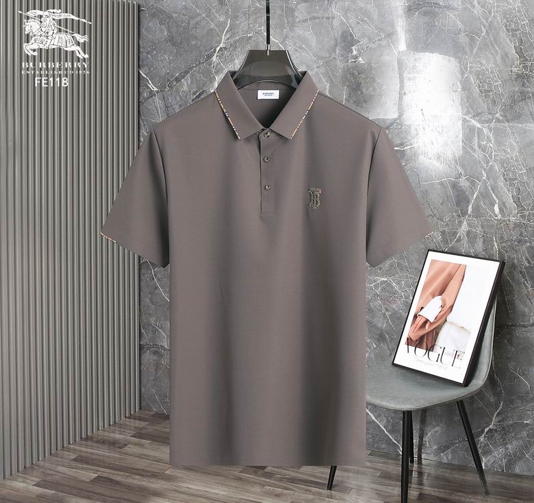 Wholesale Cheap B urberry Short Sleeve Lapel Replica T Shirts for Sale