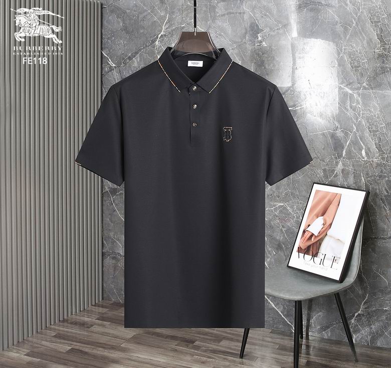 Wholesale Cheap B urberry Short Sleeve Lapel Replica T Shirts for Sale