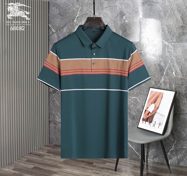 Wholesale Cheap B urberry Short Sleeve Lapel Replica T Shirts for Sale