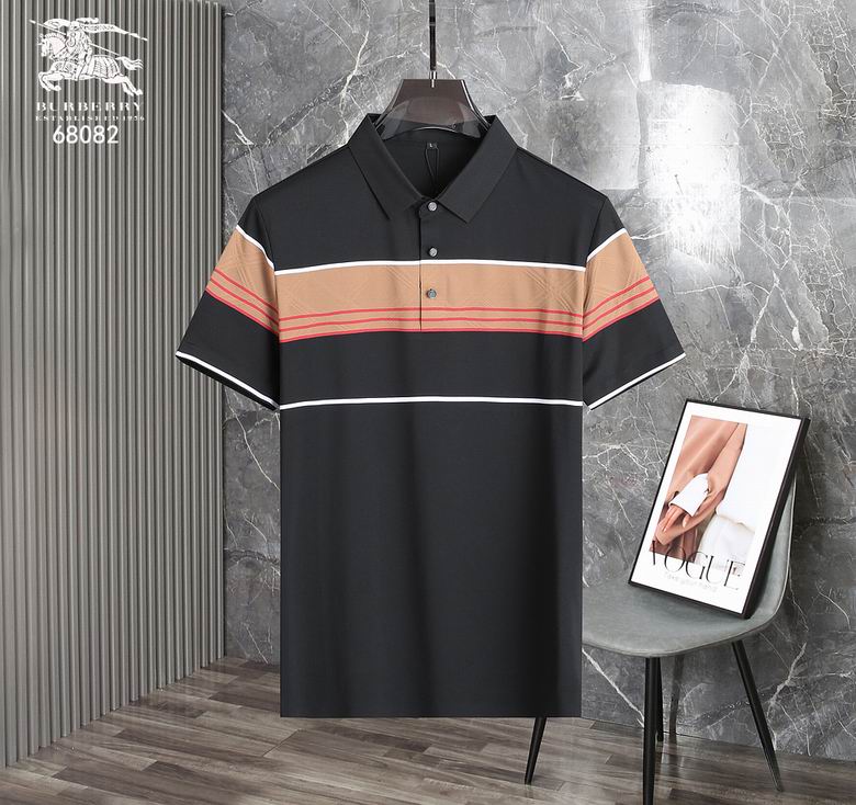 Wholesale Cheap B urberry Short Sleeve Lapel Replica T Shirts for Sale