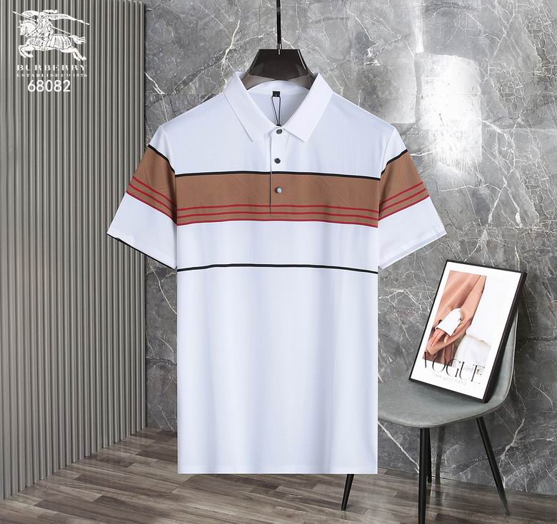 Wholesale Cheap B urberry Short Sleeve Lapel Replica T Shirts for Sale