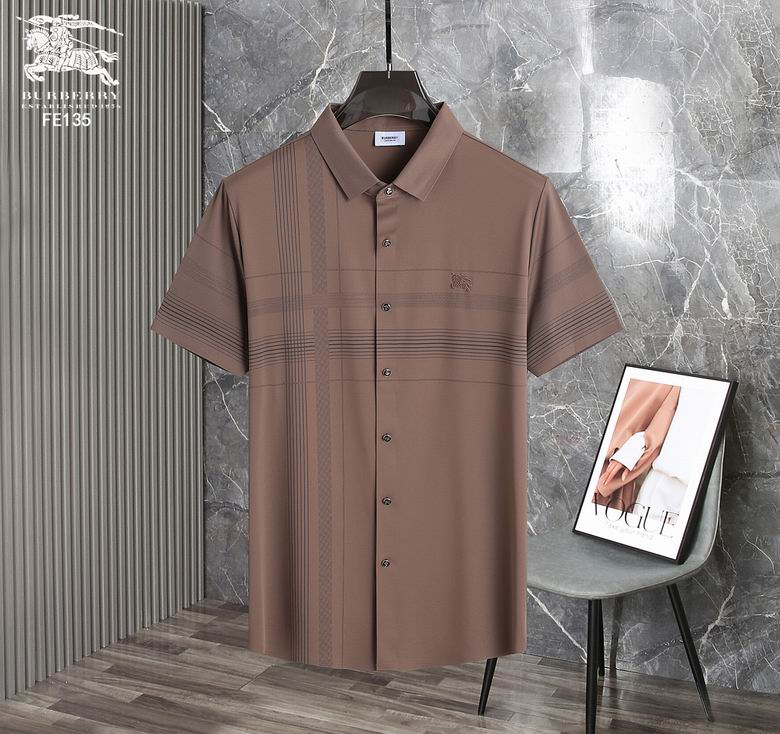 Wholesale Cheap B urberry Short Sleeve Lapel Replica T Shirts for Sale
