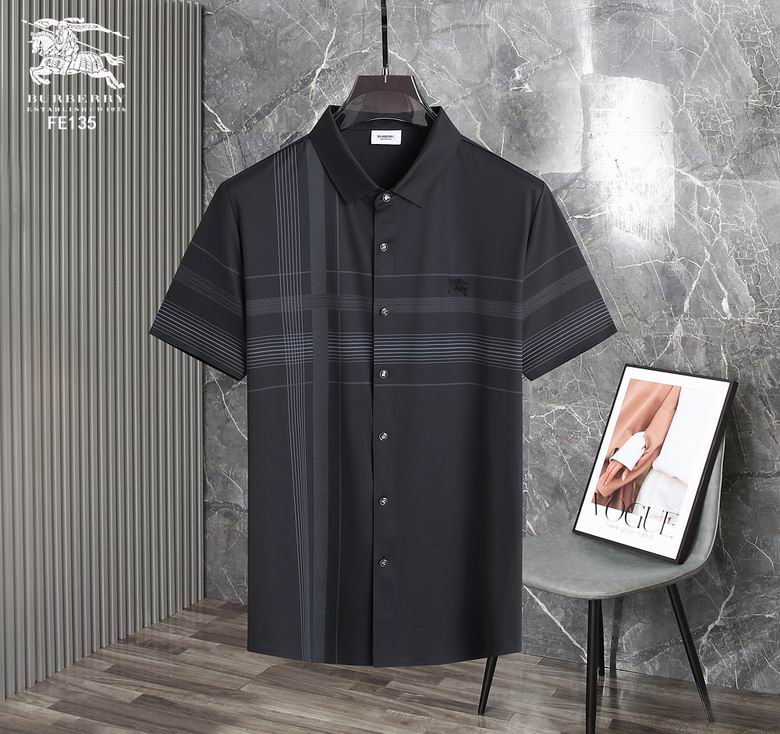 Wholesale Cheap B urberry Short Sleeve Lapel Replica T Shirts for Sale