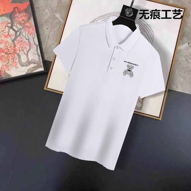 Wholesale Cheap B urberry Short Sleeve Lapel Replica T Shirts for Sale